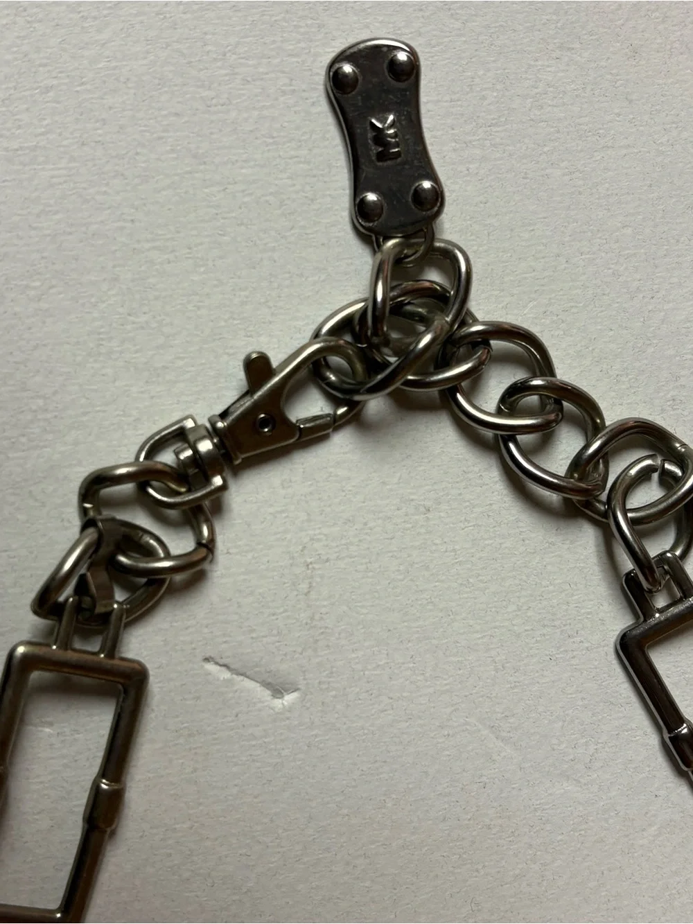 Michael Kors Silver Rectangular Link Belt